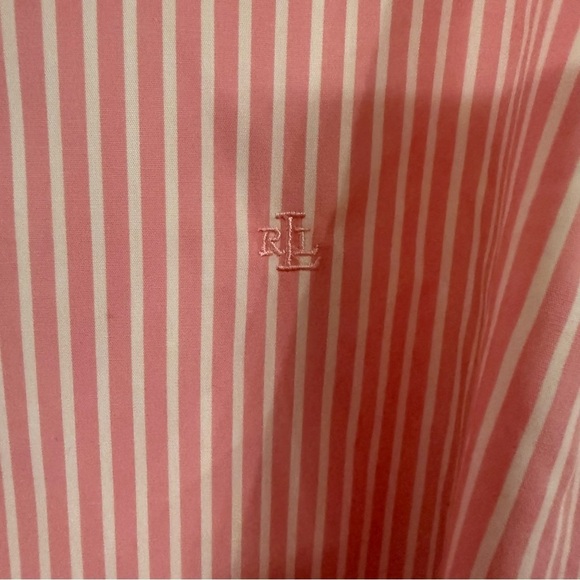 RALPH Lauren Women's Striped Pink White Long Sleeve Button-Down Shirt Sz 1X NWOT - Picture 7 of 10